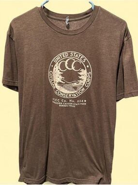 Civilian Conservation Corps Brown Graphic T-Shirt | Size Large
